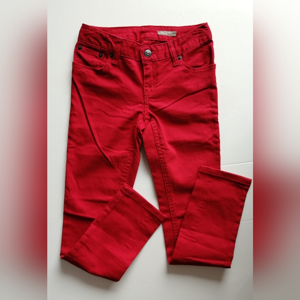 Ralph Lauren Children Size 7 Bowery Skinny Red Colour Jeans